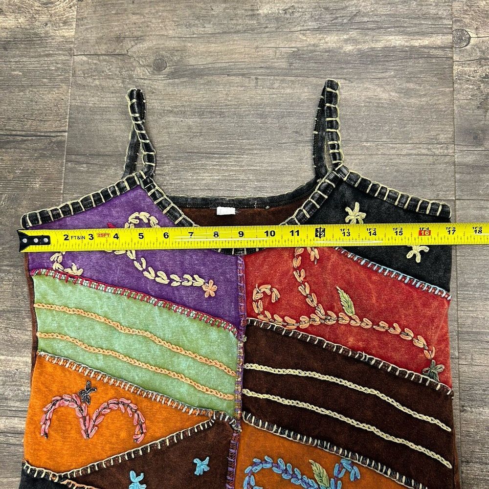 Multicolor Boho Sleeveless Patchwork Embroidery T… - image 4